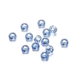 Hellblaue 3.5mm transparente Kunststoff-Fassperlen mit großem Loch für DIY Schmuck