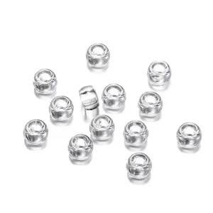 Transparente Acryl-Trommelperlen mit 3,5 mm großem Loch für DIY-Schmuckherstellung