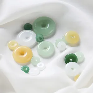 Imitation Jade Glas Ping An Schnalle Gebohrte Perlen Für DIY Schmuckherstellung Handgefertigte Armband Ohrring Anhänger Zubehör Mehrfarbig