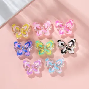 Perles papillon en acrylique colorées pour la création de bijoux et accessoires DIY