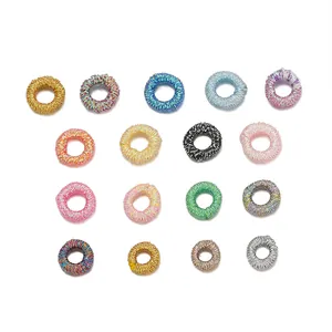 Colorful metallic thread coil beads for DIY handmade jewelry making and craft accessories