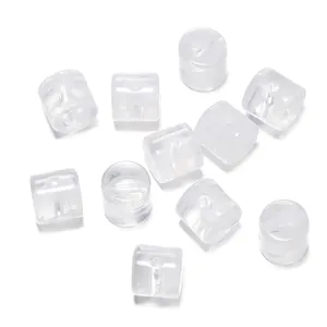 Perles cylindriques en acrylique blanc translucide à texture de pierre pour DIY