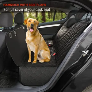 Housse de siège auto imperméable pour chien avec rabats pour protection arrière
