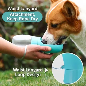 Bouteille d'eau portable pour chien avec lanière pour l'extérieur et voyage