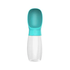 Gourde portable turquoise pour chiens et chats tasse de voyage en plein air repas 500ml