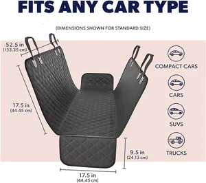 Dimensions détaillées de la housse de siège auto pour chien pour SUV et camion