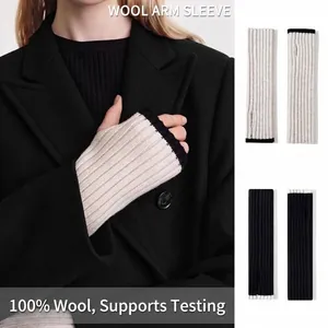 Mode Gestrickte Wolle Armstulpen Winter Warm Fingerlose Handschuhe Gerippte Lange Ärmel Für Herren Damen Outdoor Handgelenkwärmer