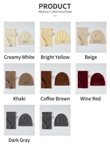Various color options for the premium silk cashmere knitted hat and scarf two-piece set