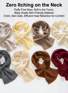 Variety of soft knit cashmere-style scarves in multiple autumn colors for winter warmth