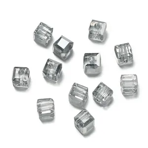 High-transparency faceted crystal cube beads for DIY jewelry making and beading projects