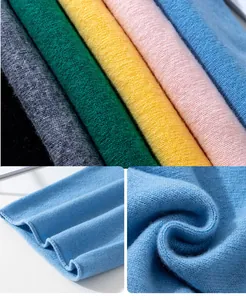 Macro shots showing the soft texture and color options of 100% Merino wool neck warmers.