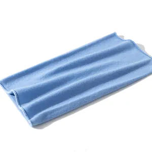 Soft blue 100% merino wool neck gaiter, seamless lightweight knitted tube scarf for winter