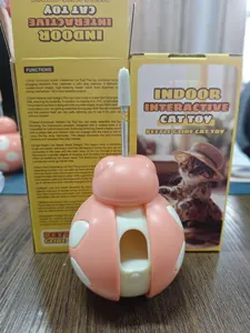 Pink beetle glide indoor interactive cat toy with teaser wand and retail packaging box