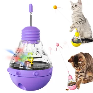 Interactief tuimelaar kattenspeeltje in de vorm van een gloeilamp voor langzame voeding