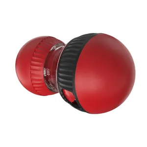 Professional red and black rotating interactive cat toy ball with treat dispenser