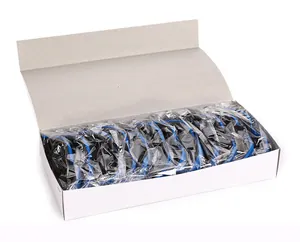 Détails des lunettes de soleil pliables pour chiens dans leur emballage de boîte blanche