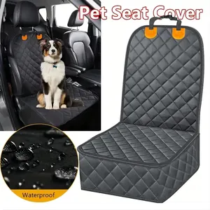 Quilted waterproof pet car seat cover providing full protection for front seats.