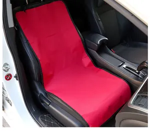 Housse de siège auto rouge imperméable en tissu Oxford pour chien et siège passager avant