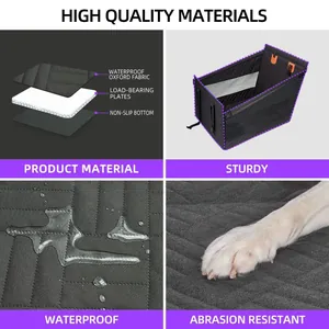 Detailed view showing waterproof Oxford fabric and sturdy layers of the car pet seat cover