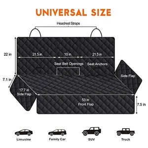 Dimensions et diagramme de la housse de siège auto pour chien imperméable universelle