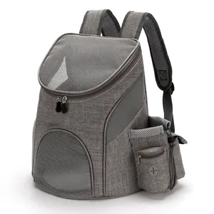 Sac à Dos de Transport Respirant pour Petits Chiens Chats Sac à Bandoulière de Voyage Pliable en Tissu Cationique Avec Fenêtre en Maille Poche Latérale