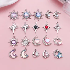 Kosmos Ster Maan Legering Hangers Zinklegering Strass Kunstparel Emaille DIY Sieraden Maken Accessoires