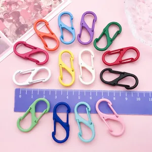 Mousquetons en alliage de zinc colorés en forme de S avec clips à double ressort pour DIY