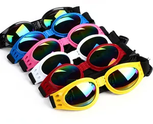 Lunettes de soleil pliables pour chien avec verres arc-en-ciel pour la protection