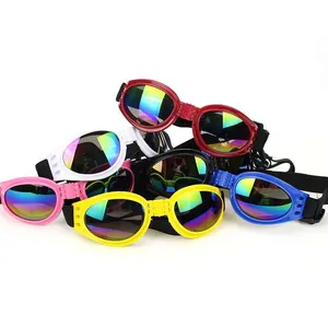 Lunettes de soleil pliables pour chiens avec verres arc-en-ciel pour protection UV et vent