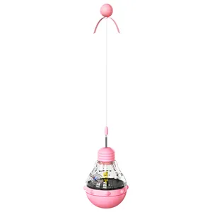 Tuimelaar Kattenspeelgoed Interactieve Hengel Met Langzame Voerdispenser Lichtgevende Bal Puzzelspeelgoed Voor Katten Kittens Tegen Verveling