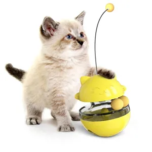 Jouet culbuto interactif pour chat avec distributeur de friandises et baguette