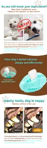 Détail de l'effet de nettoyage dentaire canin avant et après le jouet à mâcher