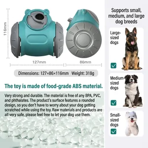 Détails des dimensions et matériaux du jouet distributeur de croquettes pour chien