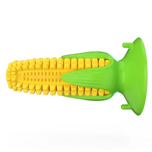 Jouet à mâcher pour chien en forme de maïs avec ventouse pour un nettoyage dentaire