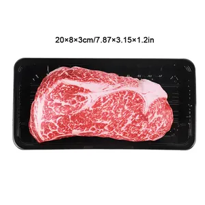 Vue détaillée du jouet à mâcher pour chien en forme de steak avec dimensions 20x8x3cm