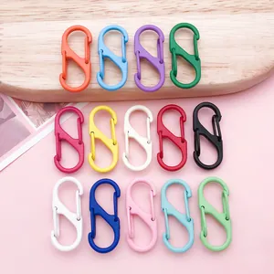 Vue détaillée des mini mousquetons colorés en forme de S pour porte-clés et bijoux