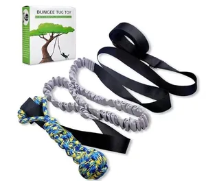 Ensemble complet de jouets de traction élastique pour chien avec balle de corde