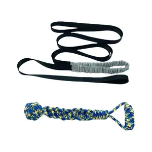Jouet de traction élastique durable pour chien et corde tressée colorée
