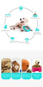 Jouet interactif pour chien avec disque volant et distributeur de nourriture détails