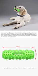 Specifiche dettagliate delle dimensioni per il robusto gioco da masticare verde per cani