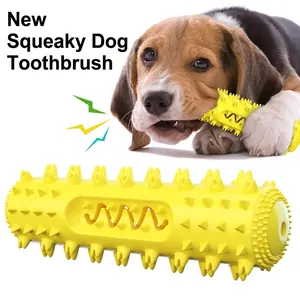 Giocattolo da Masticare per Cani Con Fischietto Spazzolino per Masticatori Aggressivi TPR Dentato Pulizia Denti Animali Interattivo
