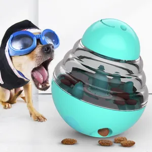 Jouet Distributeur de Nourriture pour Animaux Culbuto pour Chiens Chats ABS Réglable Slow Feeder Puzzle Treat Ball IQ Training
