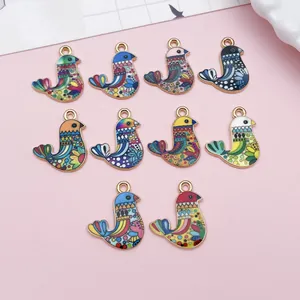 Ethnic Bohemian Bird Zinc Alloy Enamel Charms For Necklace Earrings DIY Jewelry Making Findings Multicolor Bird Pendants