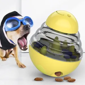 Jouet culbuto pour chien, distributeur de croquettes lent pour divertir les animaux.