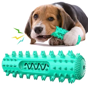 Gioco per cani resistente con suono e punte per la pulizia dei denti dei cuccioli