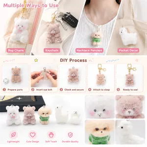 Guía detallada de bricolaje para lindos colgantes de animales para bolsos y joyas.