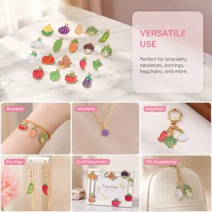 Versatile vegetable enamel charms set for DIY bracelets, necklaces, earrings and crafts