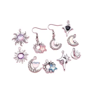 Hemelse bedels set met maan zon en ster ontwerpen voor DIY sieraden maken