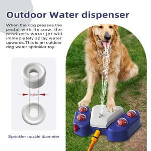 Juguete aspersor de agua para perros al aire libre con pedal y boquilla de 0.28in