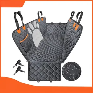 Housse de Siège de Voiture pour Chien en Tissu Oxford 600D Imperméable Hamac pour Siège Arrière Anti-Rayures Antidérapant Tapis de Protection pour Animaux Avec Fenêtre en Filet Visuel